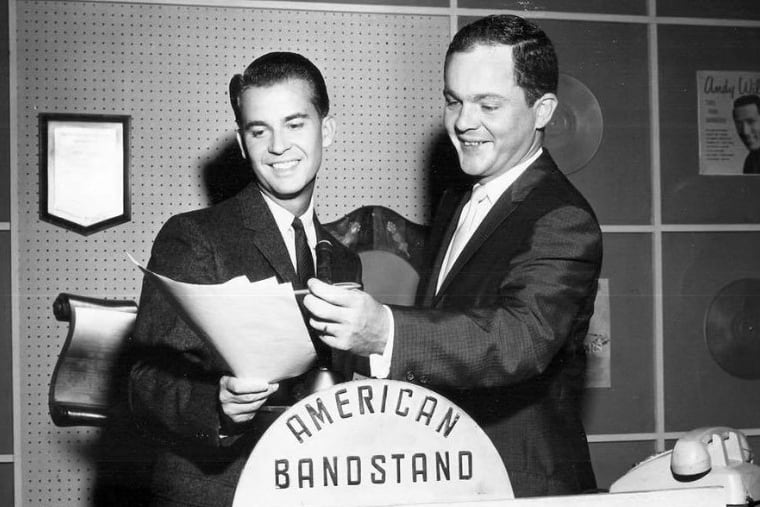 Bill Wright Sr. (right) and Dick Clark.