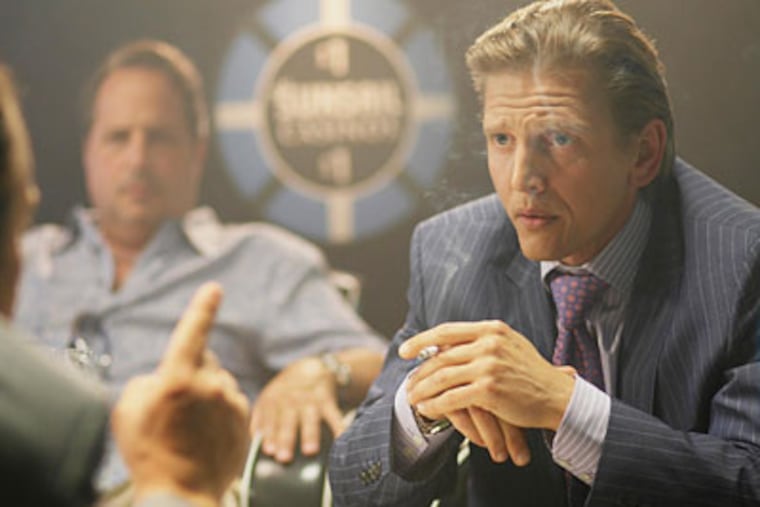 Barry Pepper and Jon Lovitz (rear) in "Casino Jack," about super-lobbyist Jack Abramoff.