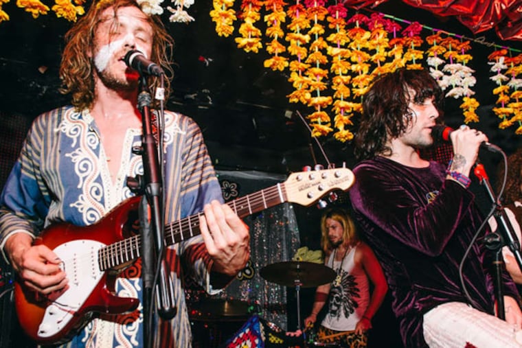 The band Needle Points performs with costumes, props and facepaint. "We started kind of jokingly having a visual aspect," says Needle Points' front man, Colin Holloway, "but people really liked it."