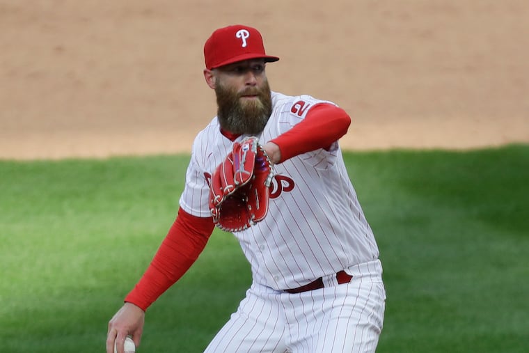 Phillies reliever Archie Bradley will miss at least 10 days with a strained oblique muscle in his left side.