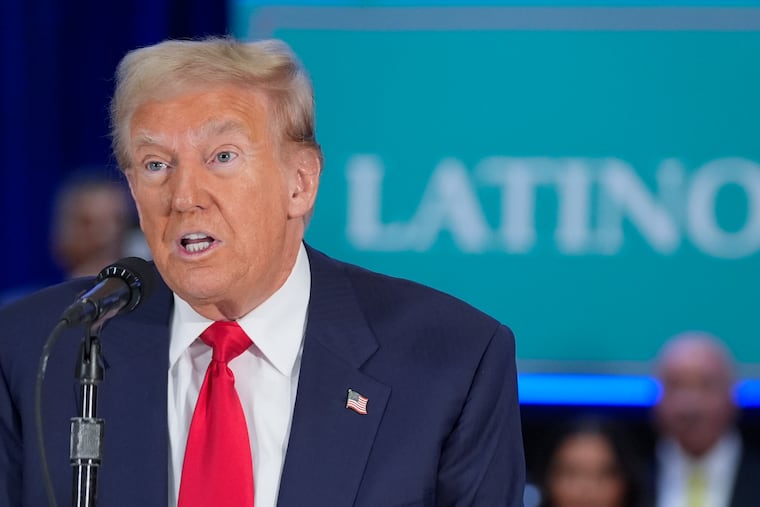 Donald Trump participates in a roundtable with Florida Latino leaders in 2024.