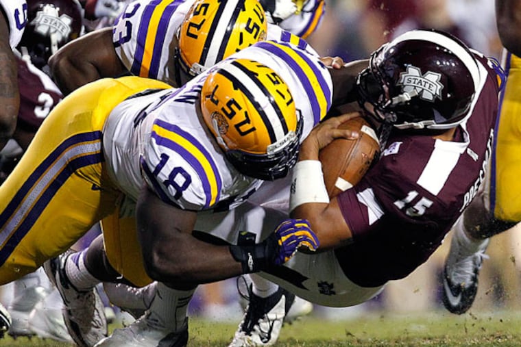 The Eagles drafted LSU defensive tackle Bennie Logan (18) in the third round of the 2013 NFL Draft.