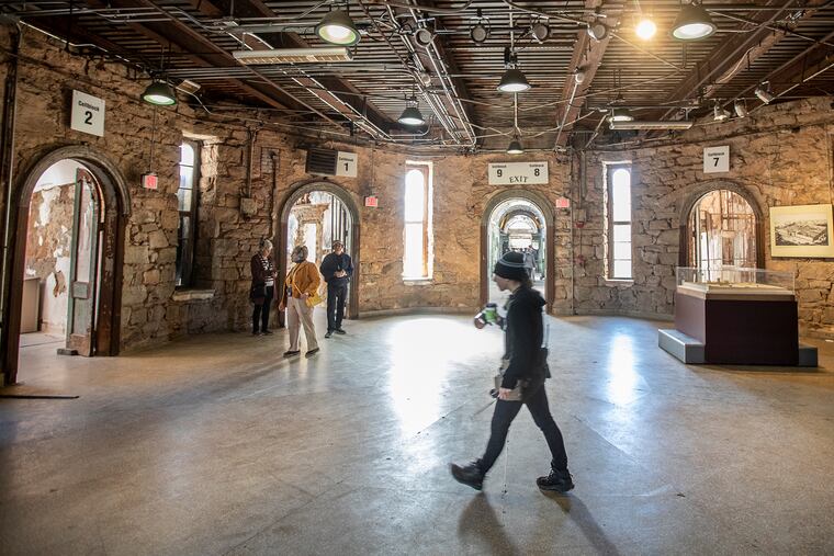 Justice Votes is holding a presidential forum on Oct. 28 2019 at Eastern State Penitentiary in the space that is called the Central Rotunda, where visitors to the prison walk through to get to various spokes of the prison during the prison tour, on Oct. 24, 2019.