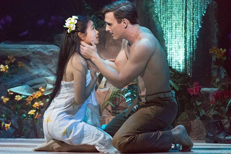 Rodgers and Hammerstein's "South Pacific" at Walnut Street Theater features Alison T. Chi is Liat and Ben Michael is Lt. Cable.