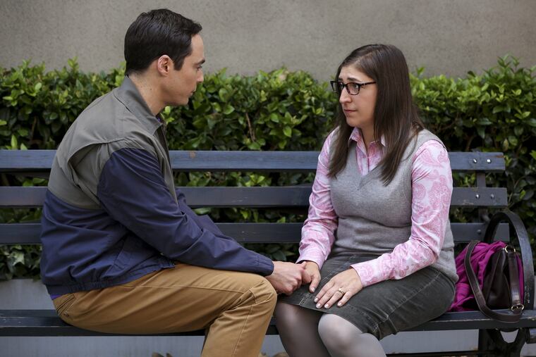 Newlyweds Sheldon Cooper (Jim Parsons) and Amy Farrah Fowler (Mayim Bialik) in a scene from the Sept. 24 season premiere of CBS's "The Big Bang Theory"