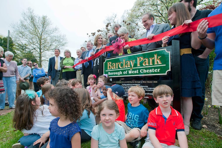The opening of Barclay Park in West Chester in April. Chester County planners hope to protect more open space.