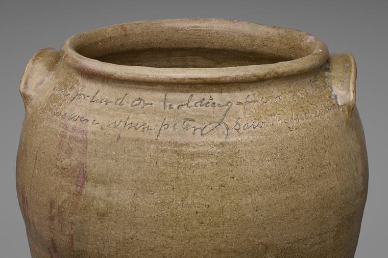 David Drake (1800 - c. 1870), 'Storage Jar,' 1859, Alkaline-glazed stoneware, 26 1/2 x 15 1/2 in., Philadelphia Museum of Art. The artwork will be a part of "A Nation of Artists," a major collaborative exhibition between the Pennsylvania Academy of the Fine Arts and the Philadelphia Museum of Art.