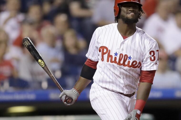Odubel Herrera at bat against the Boston Red Sox on Wednesday, June 14, 2017 in Philadelphia.