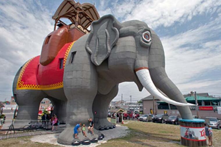 Lucy the Elephant, the 65-foot-tall wood-and-metal pachyderm in Margate. (David M Warren / Staff Photographer, file)