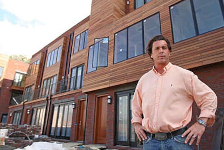 Developer James Maransky, owner of the EnVision Group, outside the Icehouse condominium project he is building in Fishtown. (Michael Bryant / Staff)