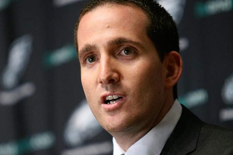 Howie Roseman will look to replace Lou Riddick and fill other personnel positions. (AP Photo/Mark Stehle)