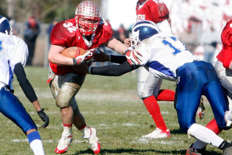 Keith Corcoran of St. Joseph tries to get past Hammonton's Brandan Campbell during the teams' 2007 meeting.