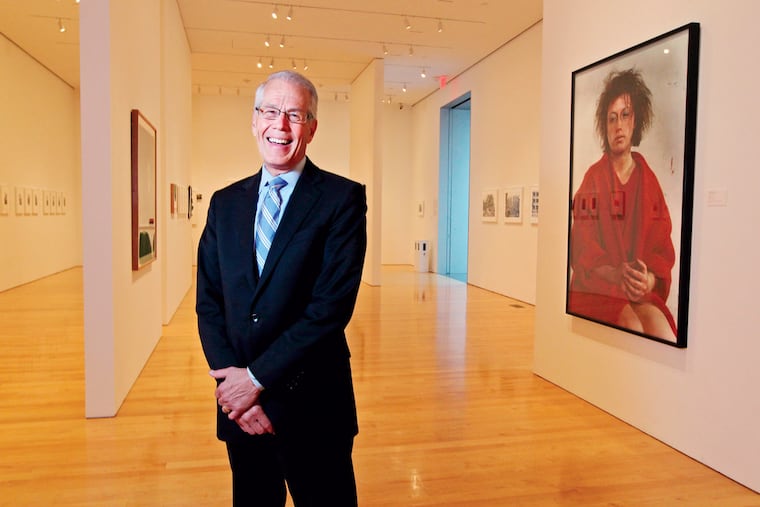 Larry Berger, general counsel for the Philadelphia Museum of Art, in the Perelman Building, with “Untitled #137” a chromogenic print by Cindy Sherman. Berger, who plans to retire by the end of the year, has worked on issues for the museum including joint acquisition of a Thomas Eakins painting.