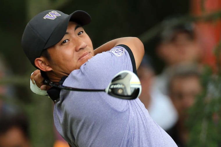 Cheng-Tsung Pan tees off at No. 16. "The gap between amateur and pro, I think it's getting smaller," Pan said. MICHAEL BRYANT / Staff
