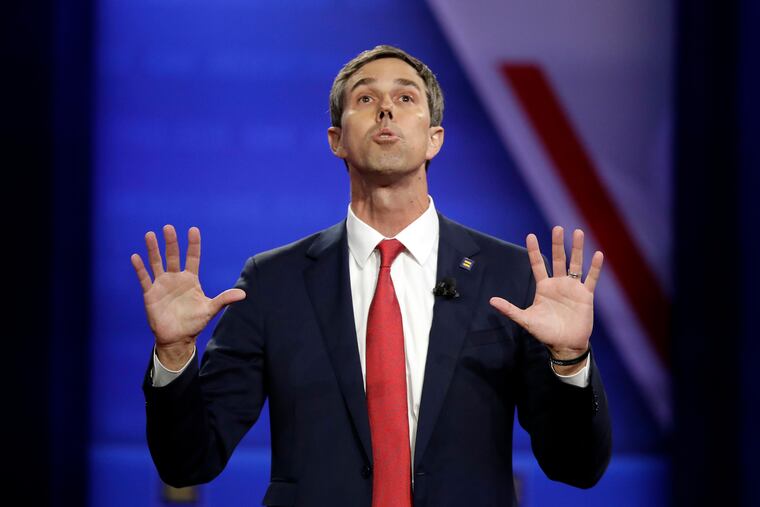 Democratic presidential candidate and former Texas Rep. Beto O'Rourke speaks during the Power of our Pride Town Hall in Los Angeles last montth. O’Rourke has announced he’s dropping his 2020 presidential bid.