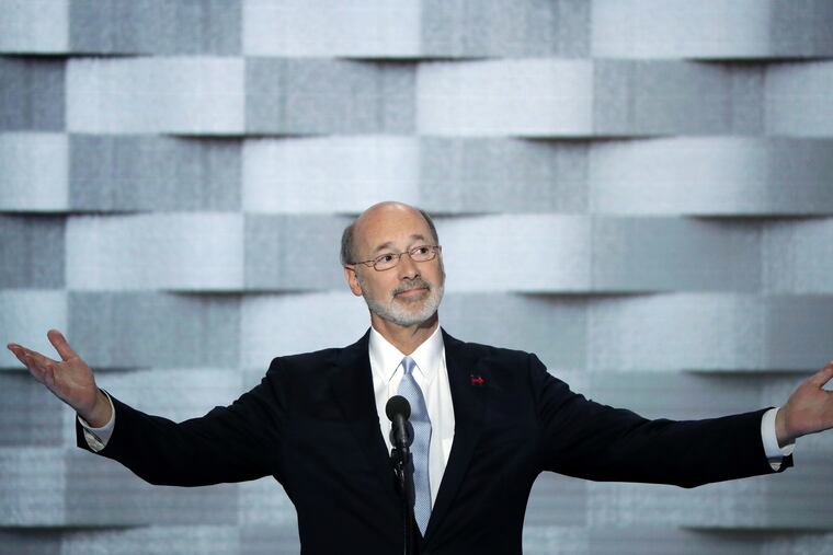Pennsylvania Gov. Tom Wolf during the Democratic National Convention at the Wells Fargo Center in July 2016.