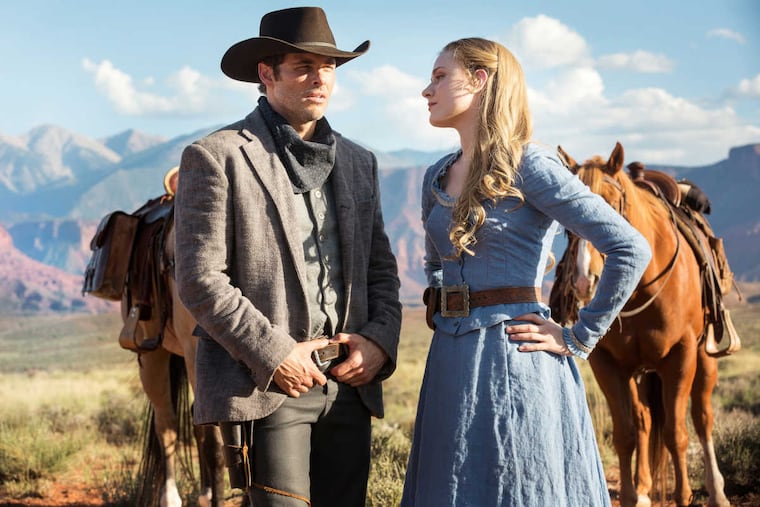 "Westworld": James Marsden (left) and Evan Rachel Wood.