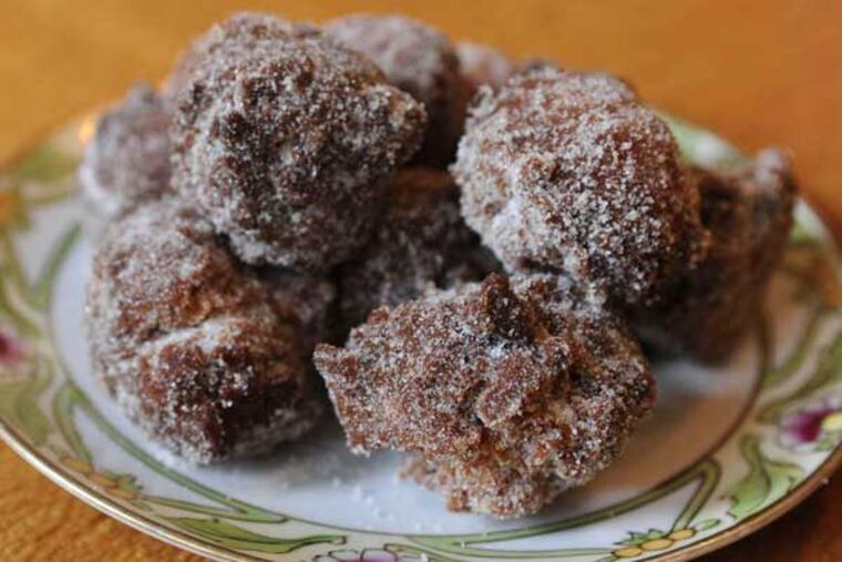 Apple Cider Doughnuts with cinnamon sugar.