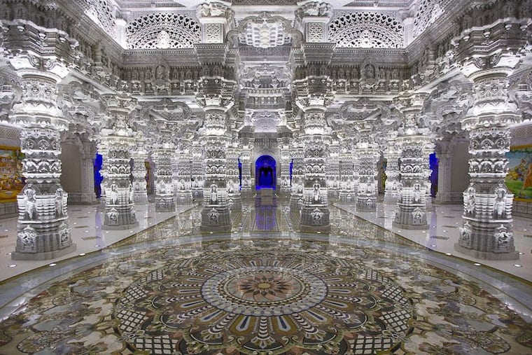 Inside of the BAPS Shri Swaminarayan Mandir in Robbinsville, where police say a 15-year-old boy fell to his death.