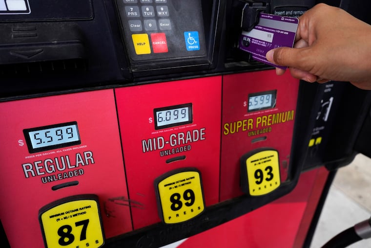 A gasoline pump in Rolling Meadow, Ill., on Thursday, June 30.