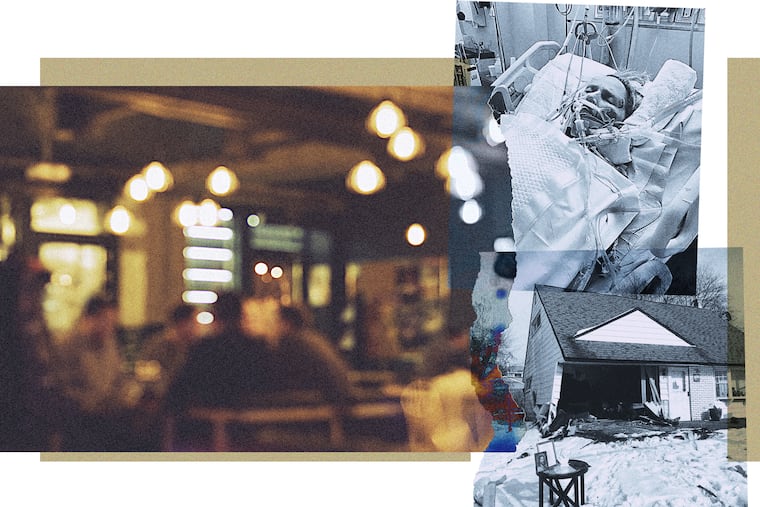 Staff illustration by Anton Klusener about the FOP bar, 7C Lounge, that has been linked to two DUIs and a third crash kept secret.