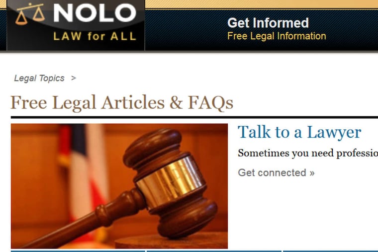 Nolo.com is a good place for legal information online.