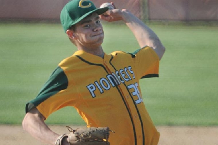 TJ Dezzi of Clearview pitches against Kingsway on May 2,
2014. He pitched a complete game win. (Photo / Curt Hudson)