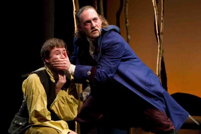 Aubie Merrylees (left) and Luigi Sottile star in Robert Louis Stevenson's "Kidnapped" at People's Light and Theatre Company.