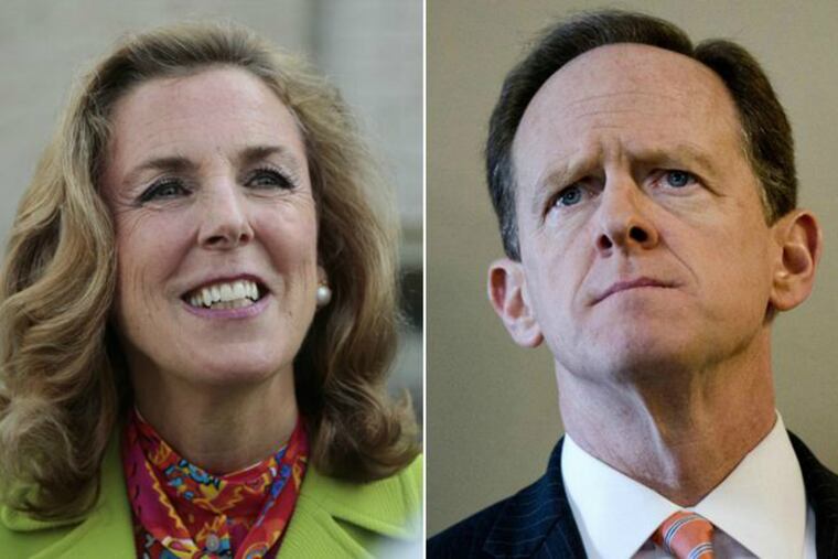 Democratic Senate candidate Katie McGinty and incumbent Republican Sen. Pat Toomey.