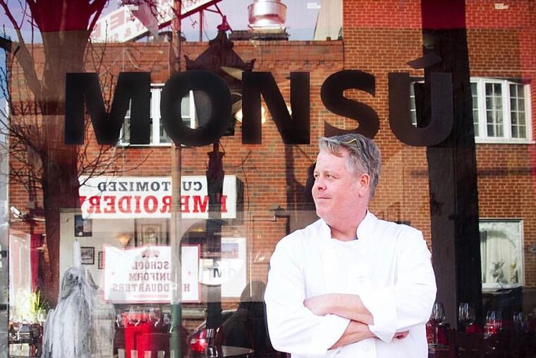 Chef-owner Peter McAndrews outside Monsu at 901 Christian St.