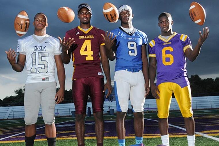 Wide receivers Cam Chambers of Timber Creek, Juwan Johnson of Glassboro, Irv Charles of Paul VI and Brad Hawkins of Camden. (Photo by Curt Hudson)