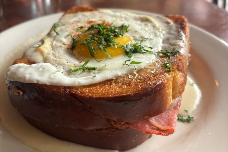 The croque madame at Caribou Cafe.