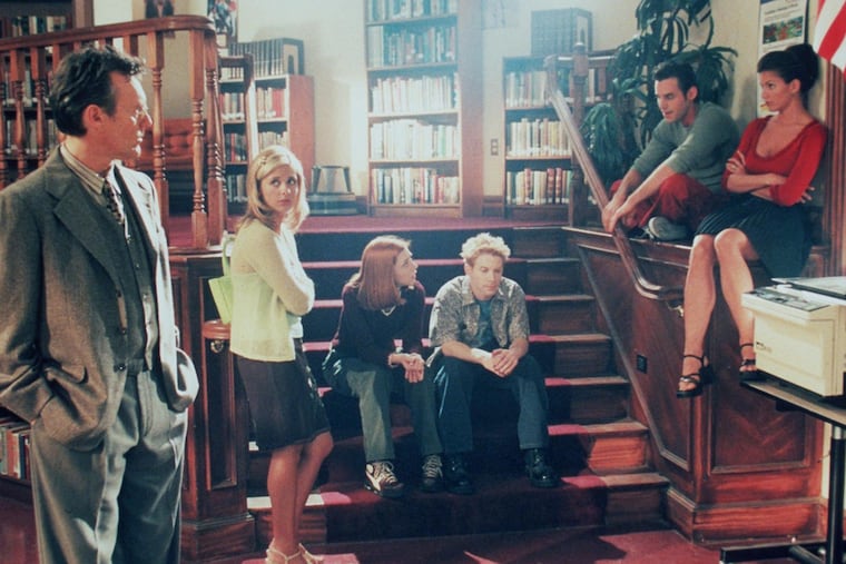 The cast of "Buffy The Vampire Slayer" included, from left, Anthony Stewart Head, Sarah Michelle Gellar, Alyson Hannigan, Seth Green, Nicholas Brendon, and Charisma Carpenter.