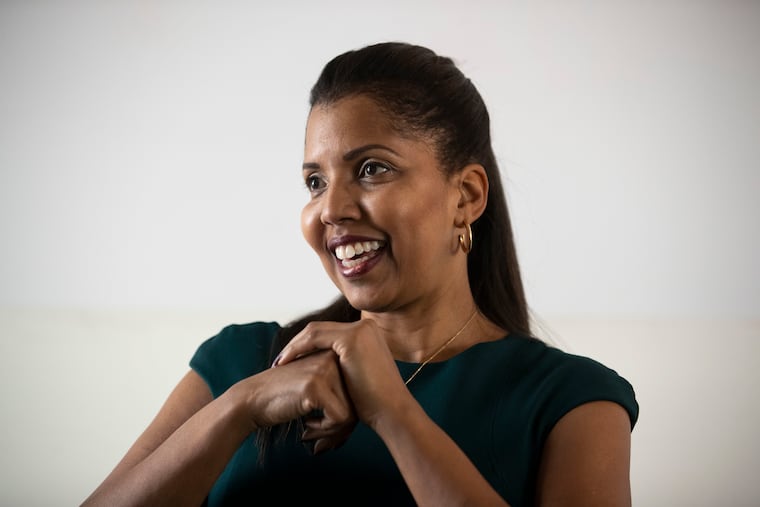 Faye Coleman talks with a reporter about the letters that her mother received from Pulitzer Prize winning playwright August Wilson, at the 1776 workspace in Cherry Hill, New Jersey on Thursday, February 27, 2020. Coleman's mother passed away in 2009. She had a relationship with August Wilson when she worked as a waitress in Pittsburgh in the 1960s. Coleman wrote a book, August with Love, about discovering the letters.