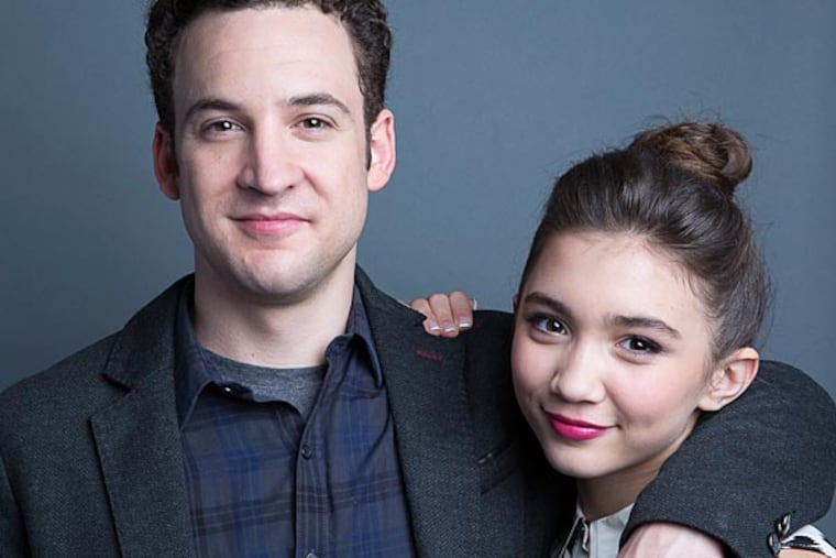 Actors Ben Savage, left, and Rowan Blanchard, from the upcoming Disney Channel series "Girl Meets World" pose for a portrait, on Monday, June 23, 2014 in New York. The series, premiering on June 27, is a sequel to the 1990s series, "Boy Meets World." (Photo by Amy Sussman/Invision/AP)