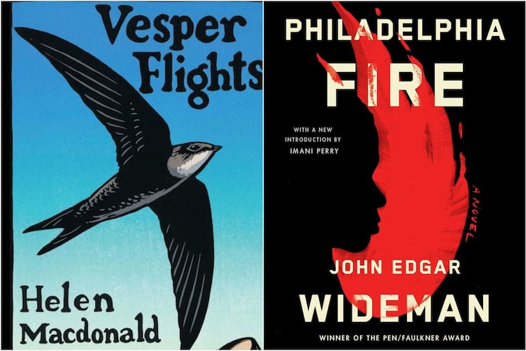 "Vesper Flights" by Helen Macdonald and "Philadelphia Fire" by John Edgar Wideman.
