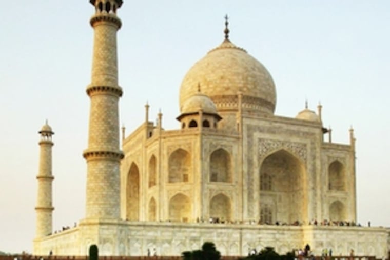 The Taj Mahal in Agra, India, was among the 7 top vote-getters in a global poll to select the world's most wondrous structures.