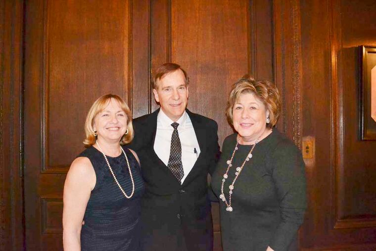 Sally Bullard (from left), Mike Minor and Dee Page, attended the AMSOV dinner held for the Philadelphia Orchestra on March 6,2015 at Ardrossan, Villanova. Maggie Henry Corcoran / For the Philadelphia Inquirer