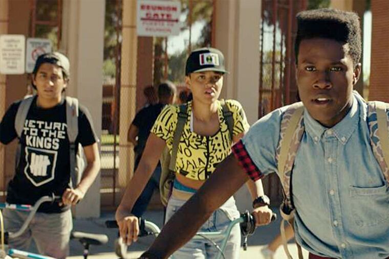 The Sundance sensation "Dope," starring Shameik Moore (right) opens June 19. (Open Road Films)