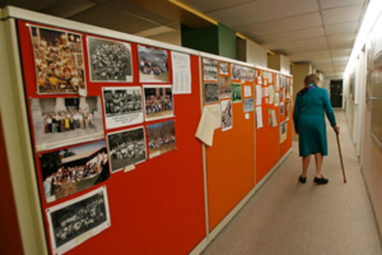 Above, biologist Ruth Patrick heads to her lab at the Academy of NaturalSciences; she still goes to work every day. Left, the diatometer, designed by Patrick in the 1940s and now standard equipment in water research, was used to gather diatoms in streams. The original, immortalized in climate- controlled storage, used toilet-tank floats. Patrick emphasized field work: On any given Saturday a class would be hip-deep in a stream.