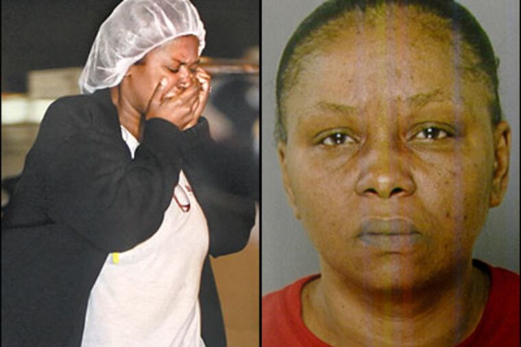 An employee (left) at Kraft Foods in Northeast Philadelphia leaves the baking plant after the suspect, whom coworkers identified as Yvonne Hiller (right), was captured. Hiller was sentenced Monday to two consecutive life terms. (File Photos)