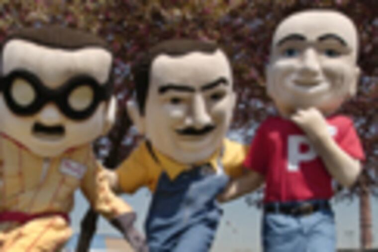 File photo: Pep Boys mascots Manny, Moe and Jack.