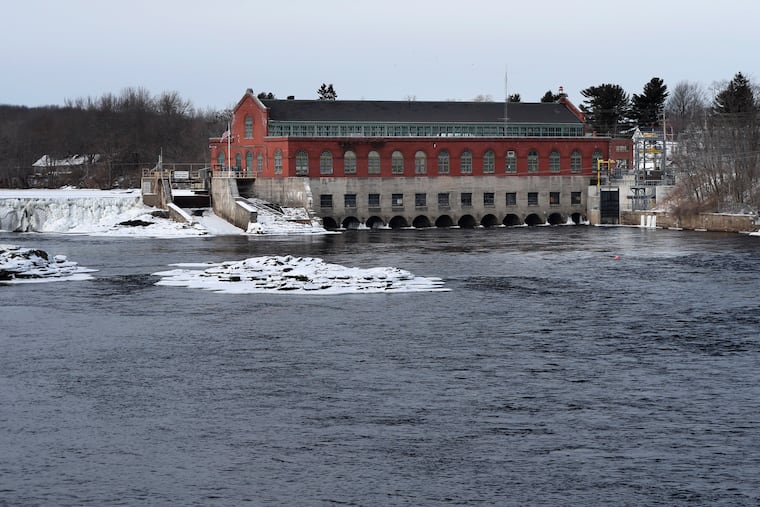 File photo of the Penobscot River and the Milford Dam in Milford, Maine, near where a 3-year-old Havertown girl was found dead in a vehicle.