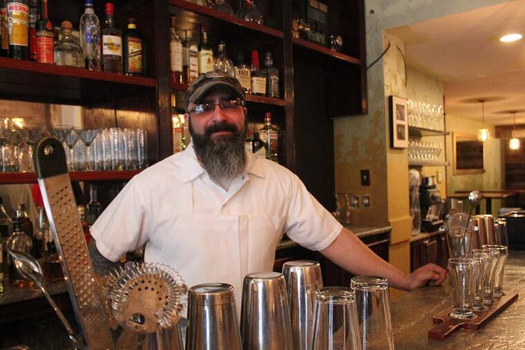 Chef Alex Capasso behind the bar at Crow & the Pitcher, 267 S. 19th St.