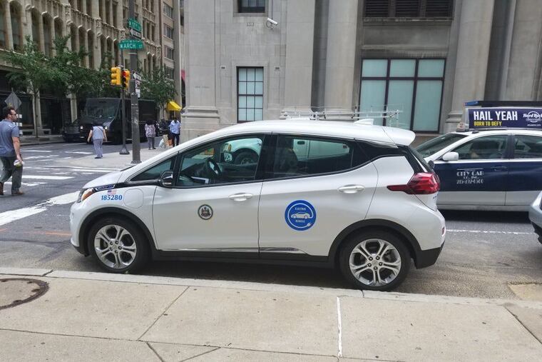 An electric vehicle currently owned by the City of Philadelphia for municipal use.
