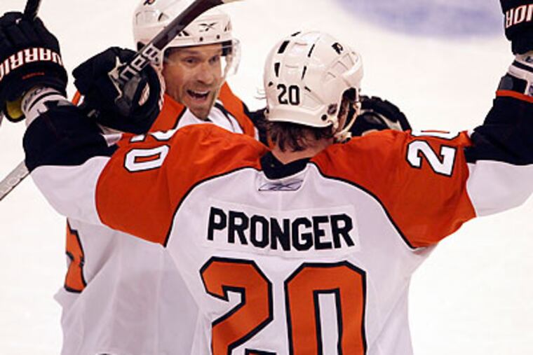 "It's up to us to impose our will and desire on the other team," Chris Pronger said. (Yong Kim/Staff Photographer)