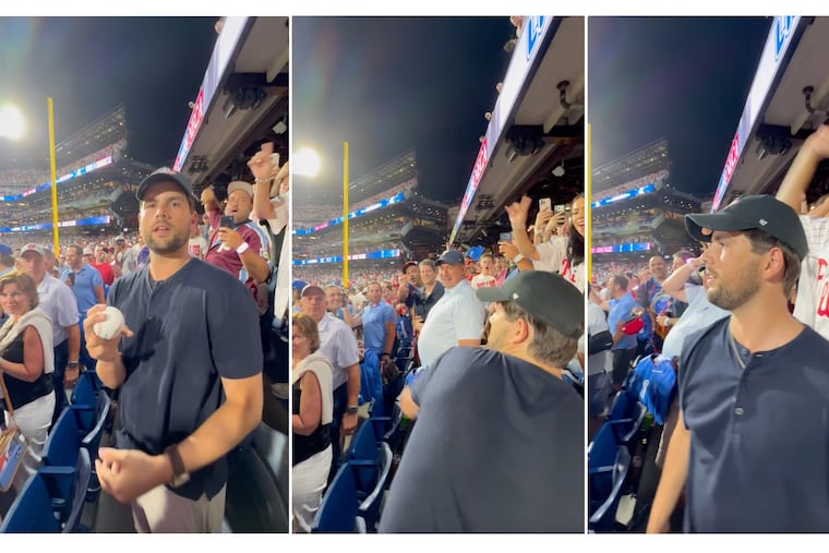 Cole Vanderslice, a former Villanova pitcher from Ocean City, threw back Jordan Walker's winning home run from Monday night's Home Run Derby, much to the delight of fellow Phillies fans.