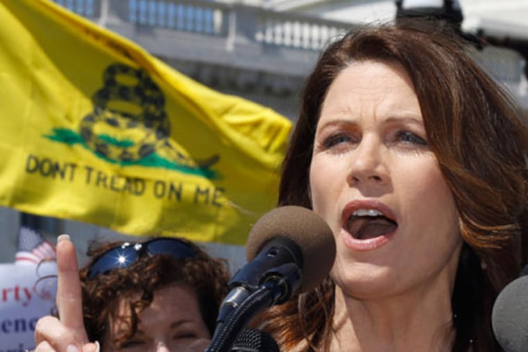 Michelle Bachmann speaks at a Tea Party rally in April 2011. (AP Photo/Alex Brandon)