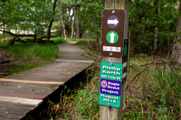 The Magic Forest in Cherry Hill includes a boardwalk created by Eagle Scout Phillip Korth.