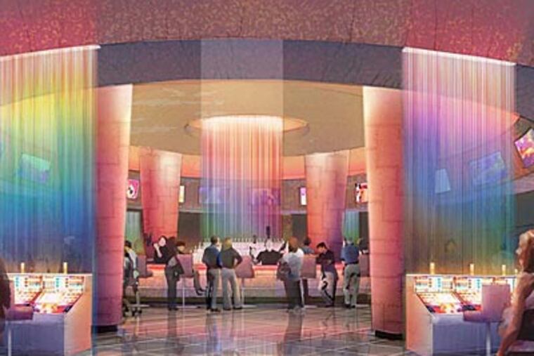 A rendering showing the interior of the slots parlor at the new Valley Forge Entertainment Center.